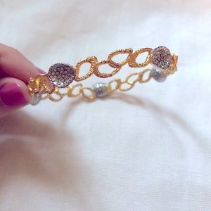 Alexis Bittar gold crystal bangle bracelet